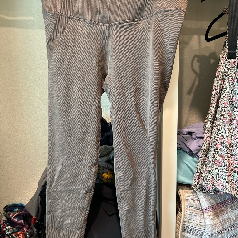 Gray High-Waisted Leggings